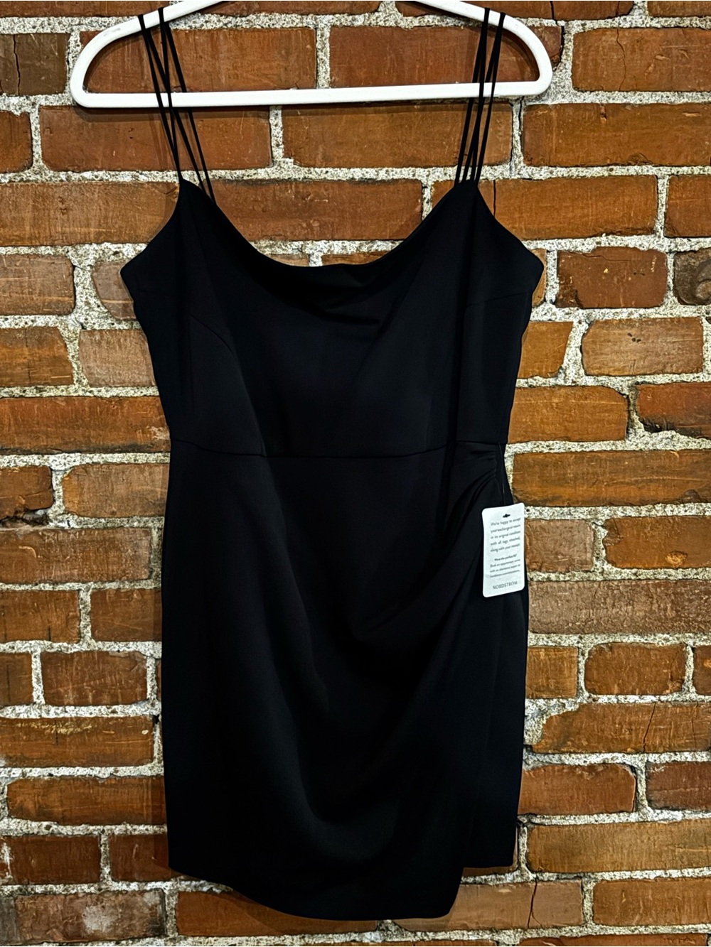 Black Slip Mini Dress with Spaghetti Straps